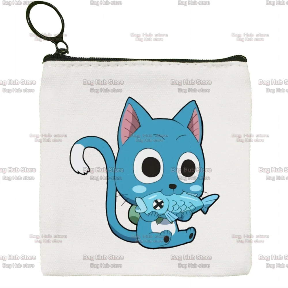 Fairy Tail Canvas Coin Bag DIY Zipper Key Bag Money Pocket Women Men Coin Purse Small Kid Pouch
