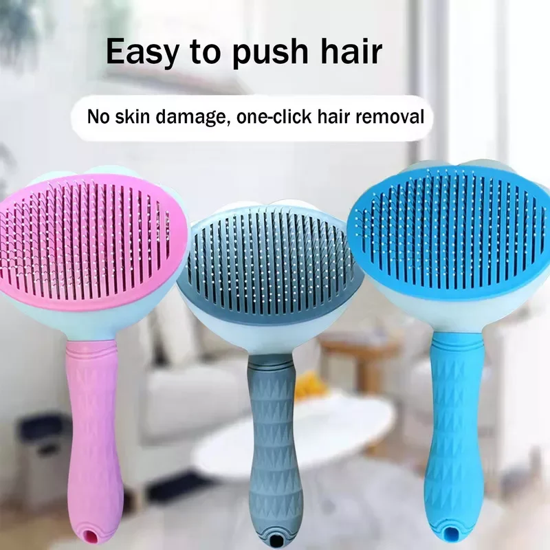 

Brush Pet Comb Hair Removes Dog Hair Comb For Cat Dog Grooming Automatic Hair Brush Trimmer Pet Supplies
