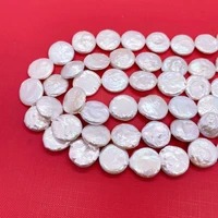 natural freshwater pearl button beads 11 16mm aa baroque flat piece round pearl for making diy bracelet necklace earring jewelry