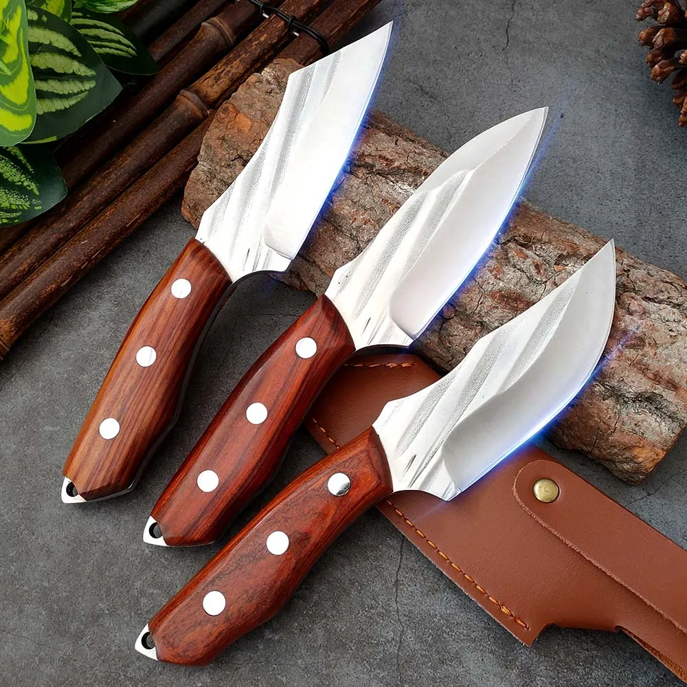 

Hunting Knife Forged Boning Knife 5Cr15mov Outdoor Butcher Fish Filleting Knife Stainless Steel Meat Cleaver Kitchen Chef Knives