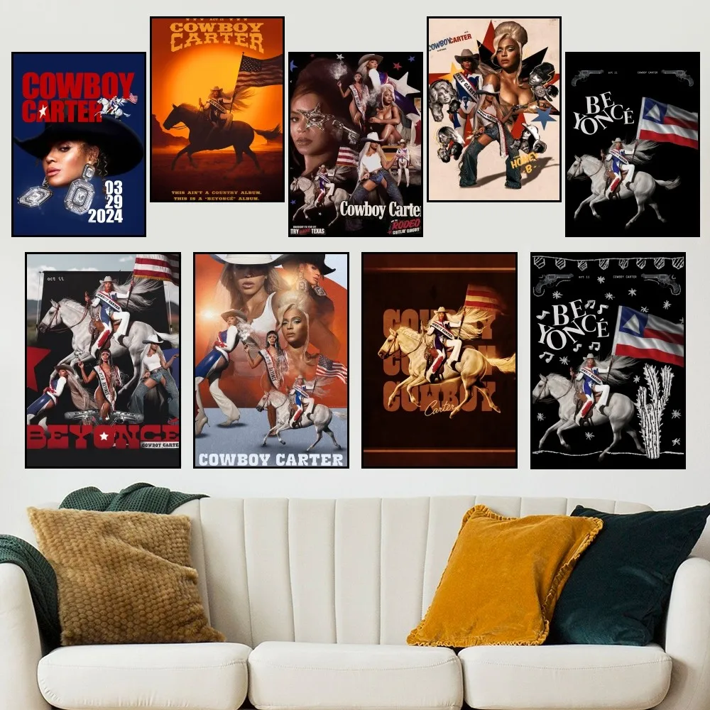Певица Beyonce Cowboy Carter P постер маленькие принты наклейка на стену для комнаты