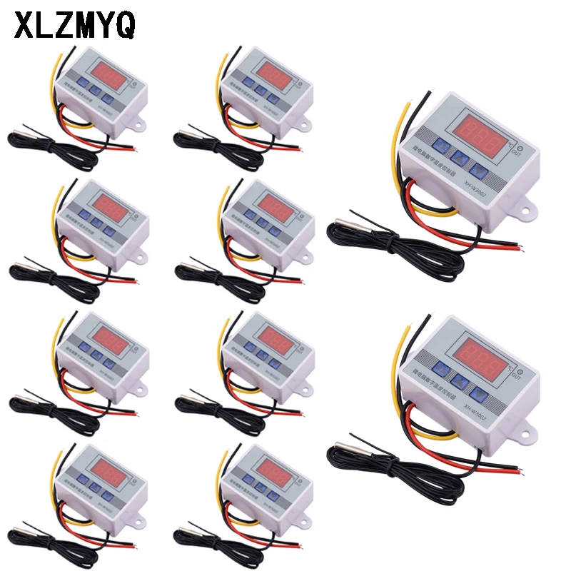 

10 шт. W3002 цифровой контроль температуры микрокомпьютер термостат переключатель XH-W3002 DC 12 В постоянного тока 24 В переменного тока 220 В датчик температуры