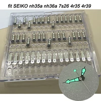 nh35a nh36a 4r35 4r36 green c3 super luminous watch hand for seiko movement silver edge pointer repair parts skx007 skx009 sprd
