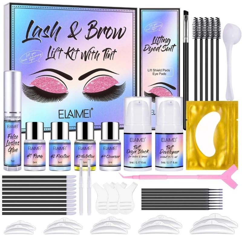 

Professional Eyelash Eyebrow Dye Tint Kit Eye Lash Lifting Eyebrow Dyeing Long-lasting Make Up Setting for Women Girls