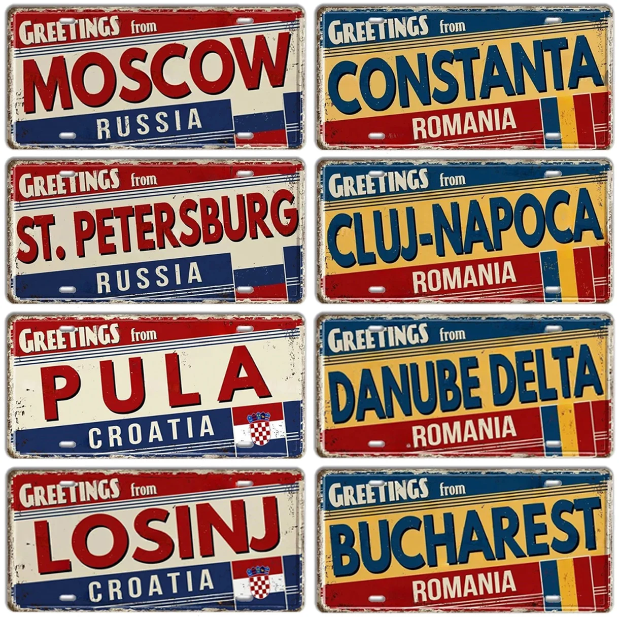 Винтажные Металлические Номерные Таблички В Русском Стиле Декоративные