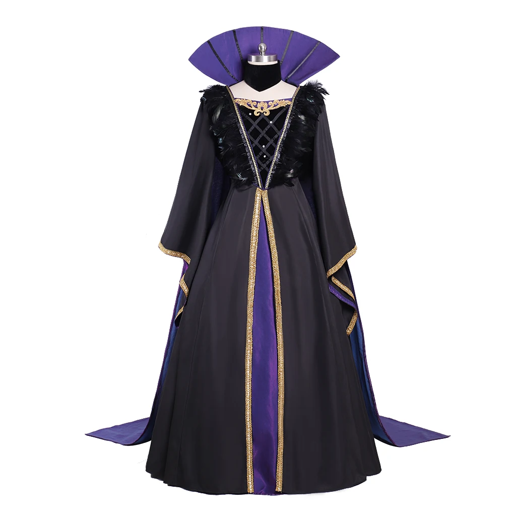 

Medieval Victorian Retro Dress Halloween Witch Fairy Cosplay Costume Horror Princess Bad Stepmother Queen Costume