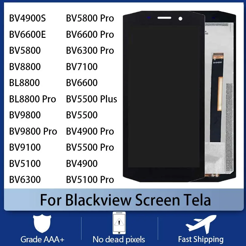 

For Blackview BV4900S BV5100 BV5500 Mobile Phone Screen Tela LCD Display Touch Screen BV5800 BV7100 BV6300 BV6600 BV8800 Tela
