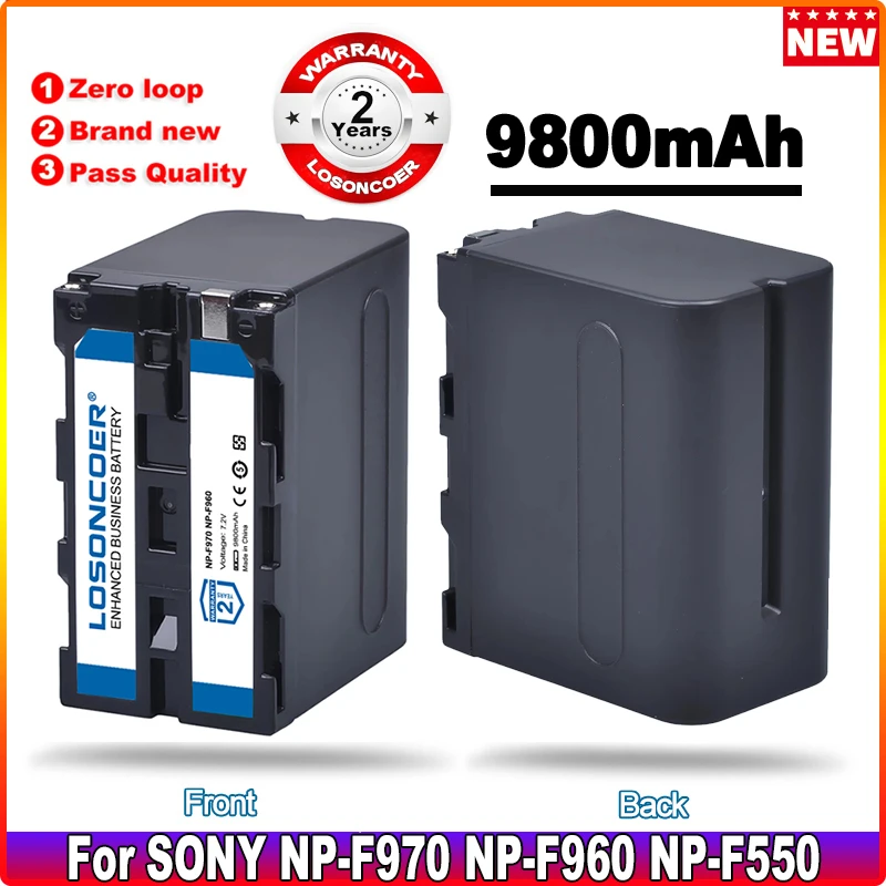 

9800mAh NP-F970 NP-F975 NP F750 NP F770 NP-F750 NP-F960 Battery For Sony NP F960 F970 F550 F570 QM91D CCD-RV100 CCD-SC5 TRU47E