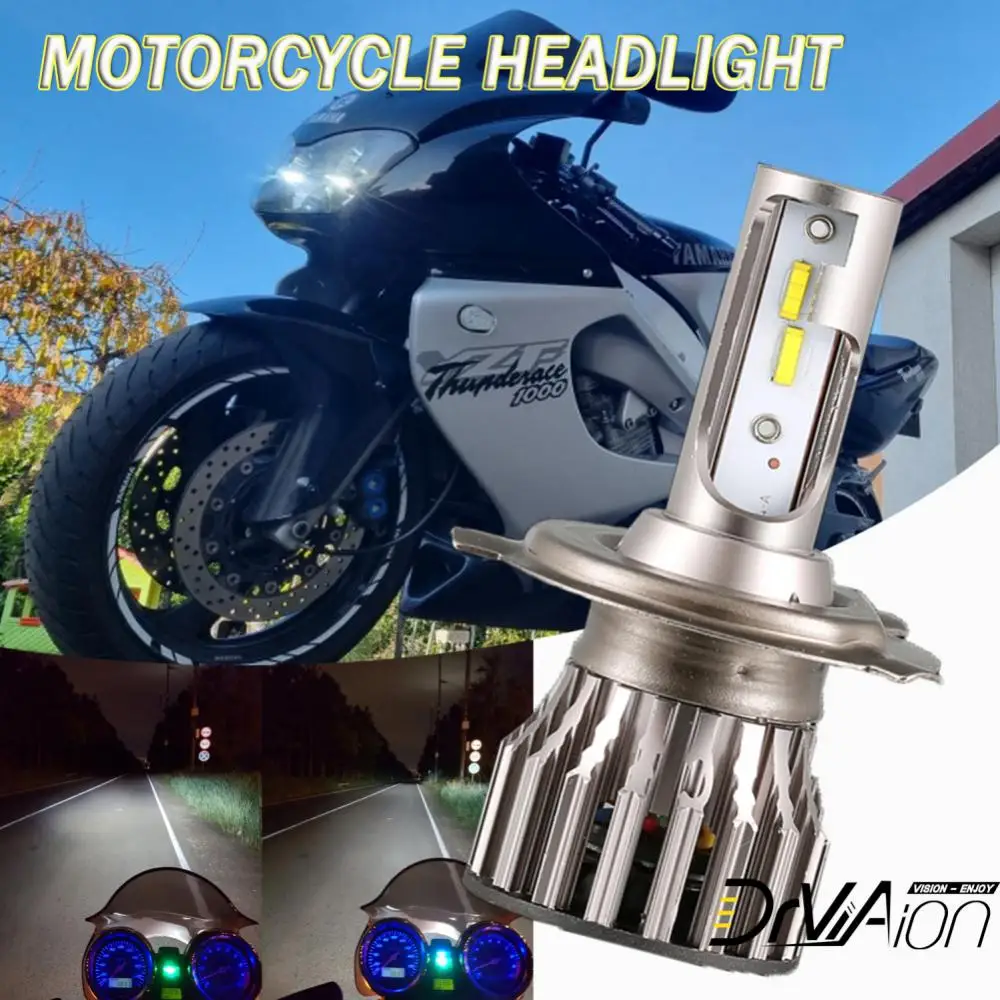 

1 шт., светодиодная мотоциклетная лампа H4, 22 Вт, 6500 лм, к