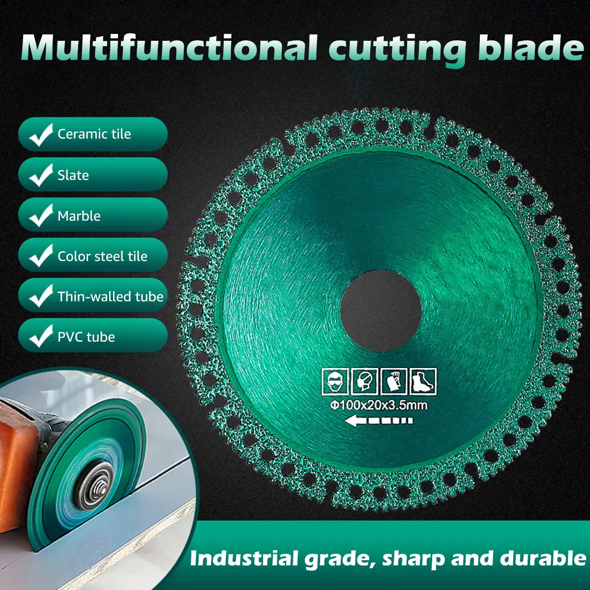 

Cutting Saw Blade Diamond Saw Blade Wear-Resistant Diamond Metal Cutting Blade Multifunctional Circular Saw Blade Sharp Plastic