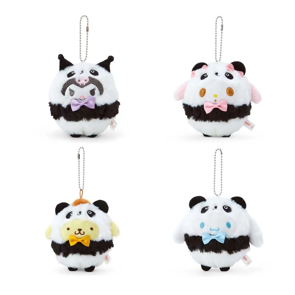 

kawaii Sanrio Plush keychain Kuromi My melody Cinnamoroll Cute Cosplay Panda Stuffed Plushie Doll Bag Pendant For Gift Kids