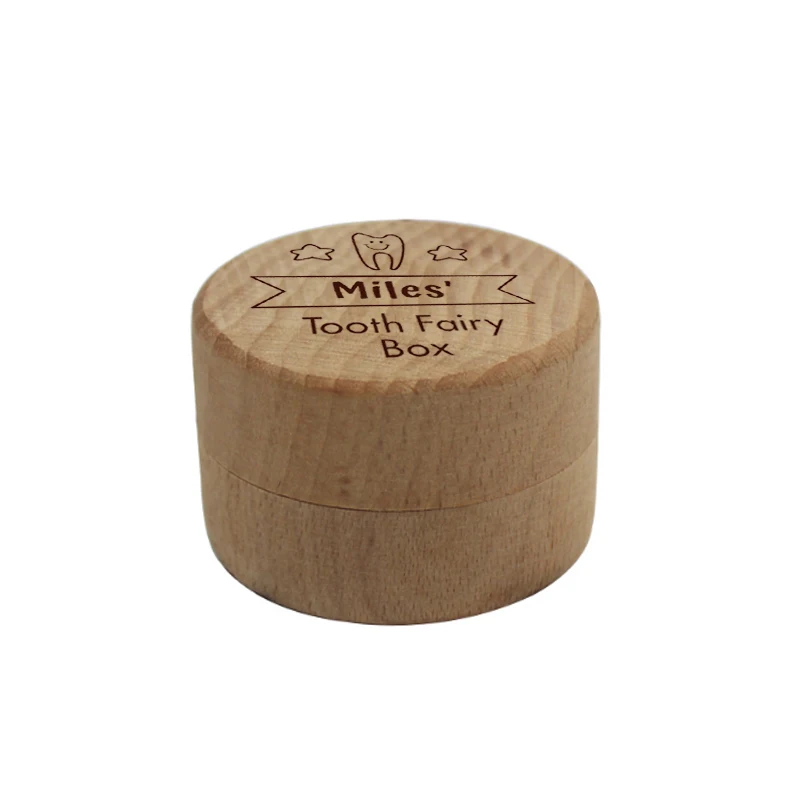 Деревянная коробка для зубов Персонализированная Коробка хранения с