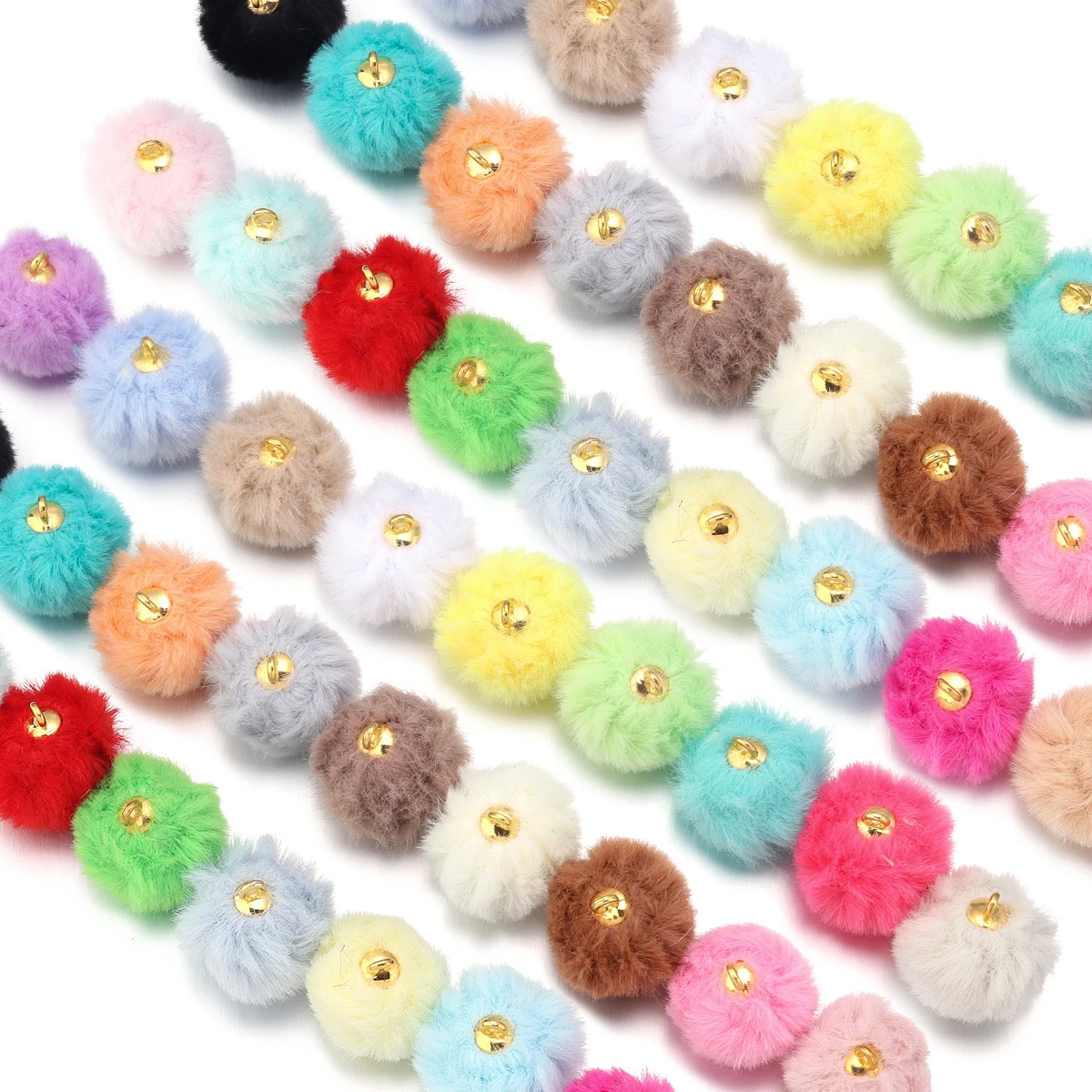 20 шт. плюшевый красочный шар с имитацией кроличьего меха кулон 2 см пушистый