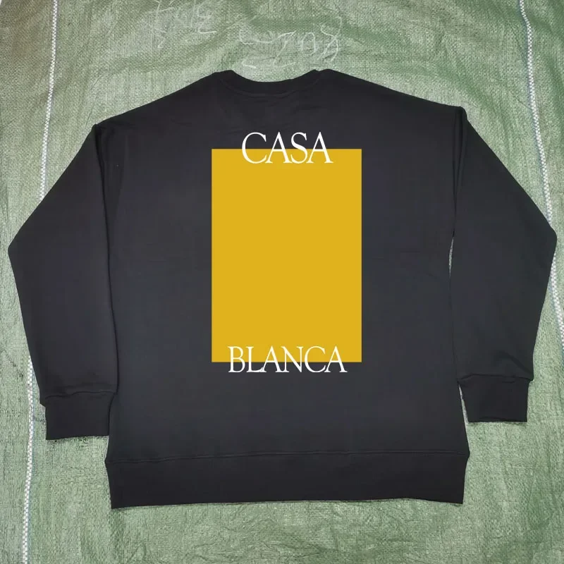 

2023 Fall Winter Fashion New Casablanca Hoodie Daily Casual Square Logo Print Roundneck Pullover Top Cotton Hooded Sweatshirts