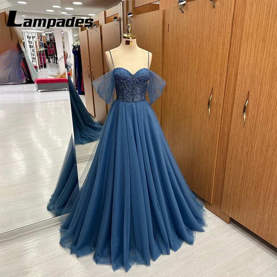 

Gorgeous Blue Formal Dress with Hand Beaded Spaghetti Straps for an Unforgettable Night Evening Dresses