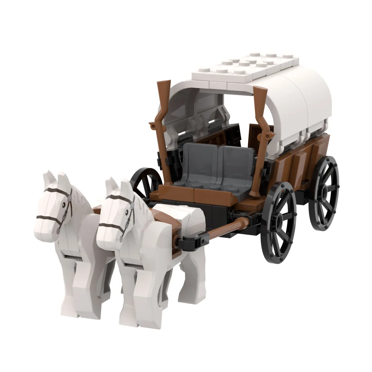 Мелкозернистые строительные блоки модель ковбойского вагона в стиле вестерн