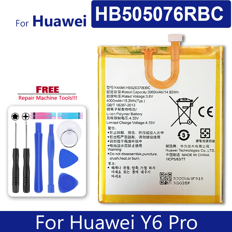 HB526379EBC Аккумулятор для HUAWEI Y6 Pro Y6Pro Enjoy 5 Enjoy5 для Honor 4C Pro 4CPro TIT-L01-CL00 TIT-TL00 аккумулятор