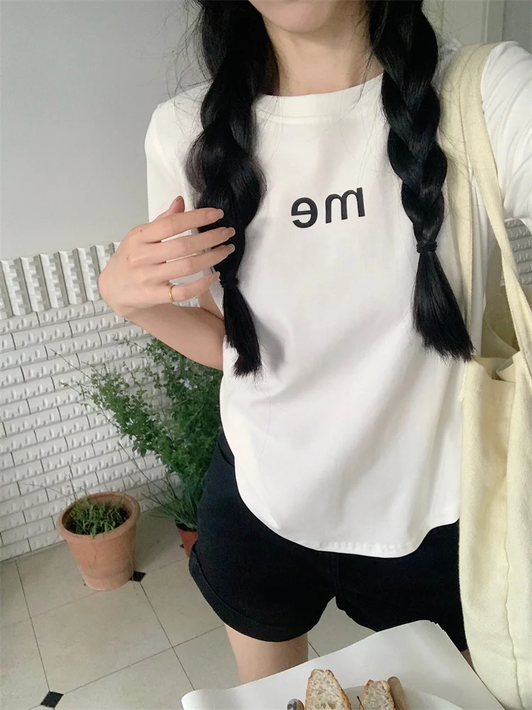 Плюс размер Chubby Girl утягивающая футболка с буквенным принтом на плечах женская