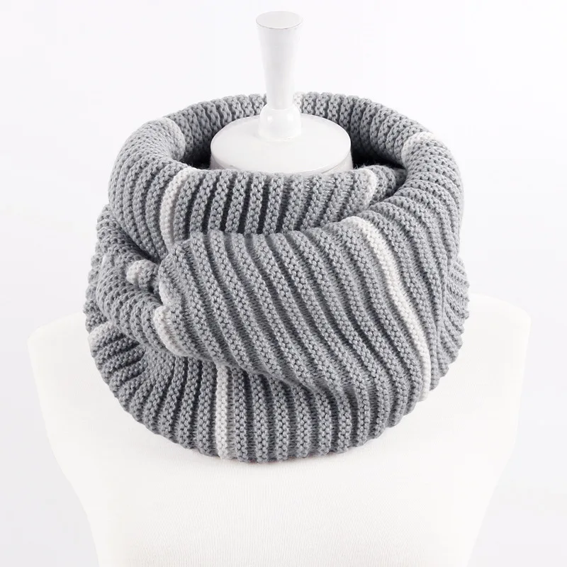 Winter Wool Neckerchief Warm Knitted Neck Scarf For Women Men Thick Ring Scarves Unisex Male Female Snood Scarfs For Ladies 2022