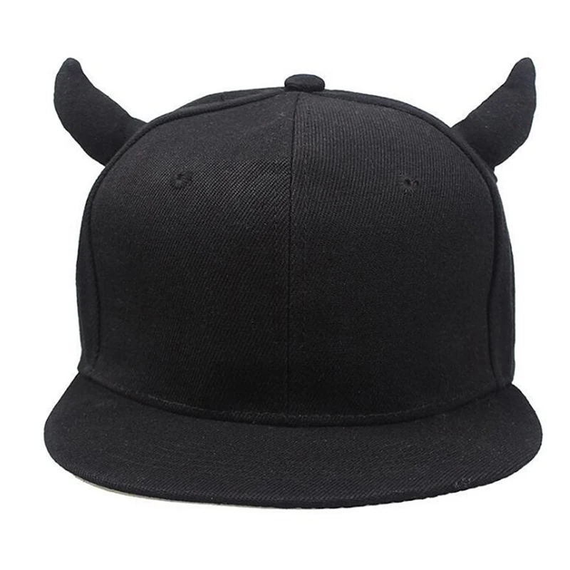 

Punk unisex Horns snapback baseball cap hat adjustable cotton hip hop snapback hats fashion caps outdoor wholesale