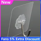 Настенные крючки на присоске, прозрачные самоклеящиеся вешалки для дверей и ванной комнаты, аксессуары для кухни