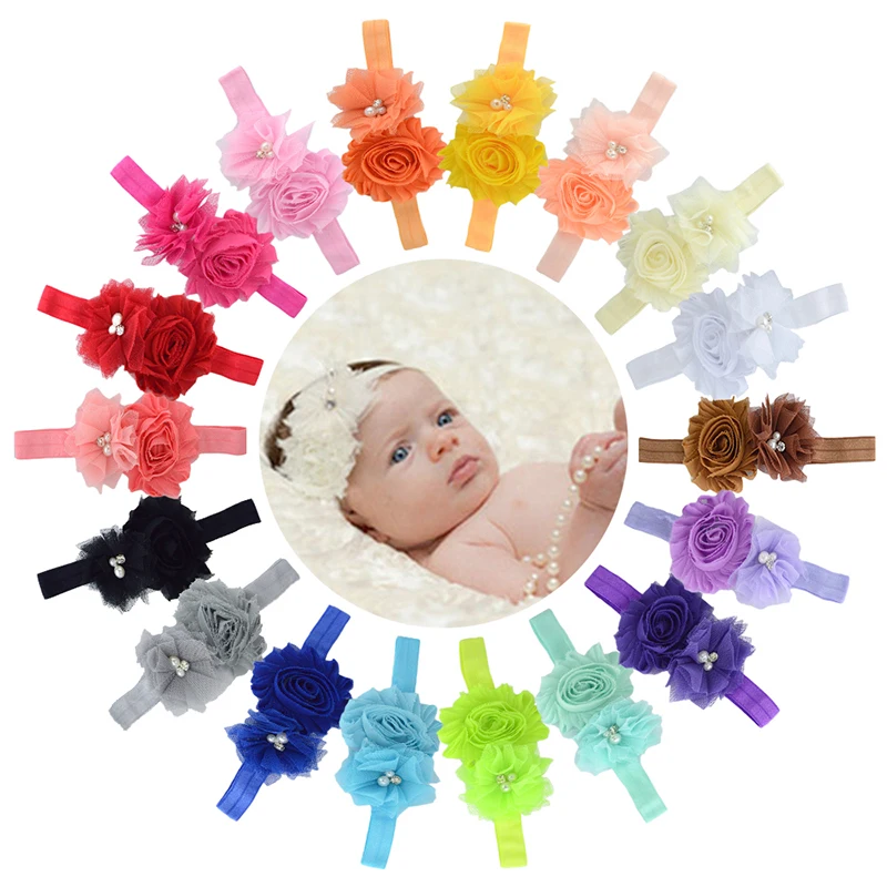 

1Pcs Baby Girls Chiffon Flower Headbands Newborn Elastic Hairbands Todder Girl Hair Turban Cute Hair Headwear Accessories