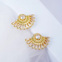 luxury geometric stud earrings for women temperament rose goldsilvergold rhinestone earring lady birthday party jewelry