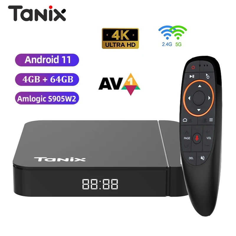 ТВ-приставка Tanix W2 Android 11 Amlogic S905W2 4 + 32/64/2 ГБ