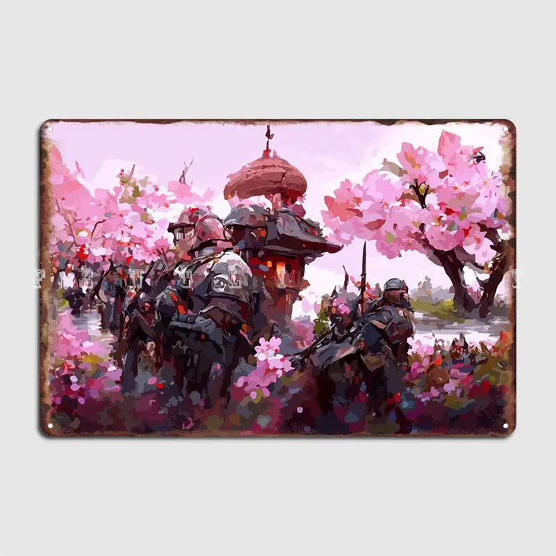 

Sakura And Samurai Metal Sign Club Party Garage Club Wall Decor Classic Tin Sign Poster