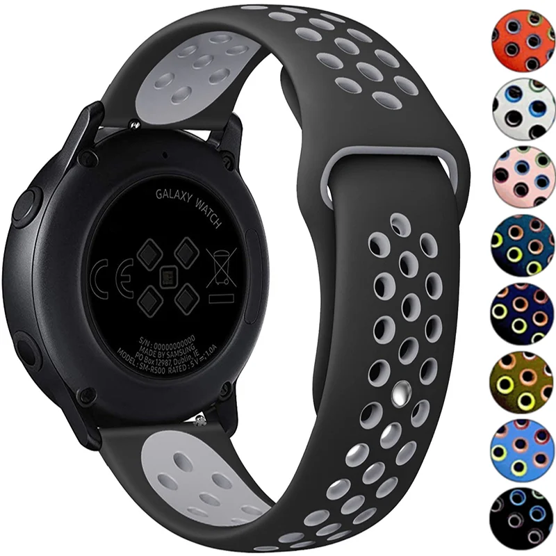 

20mm 22mm Band for Samsung Galaxy watch 4 3 Active 2 Gear s3 Frontier silicone correa bracelet Huawei watch GT/2/2E/Pro 3 Strap