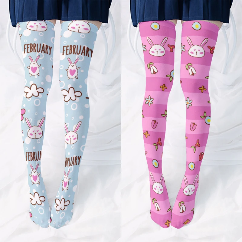 Новинка милые и носки до колена с 3d-рисунком медведя кролика