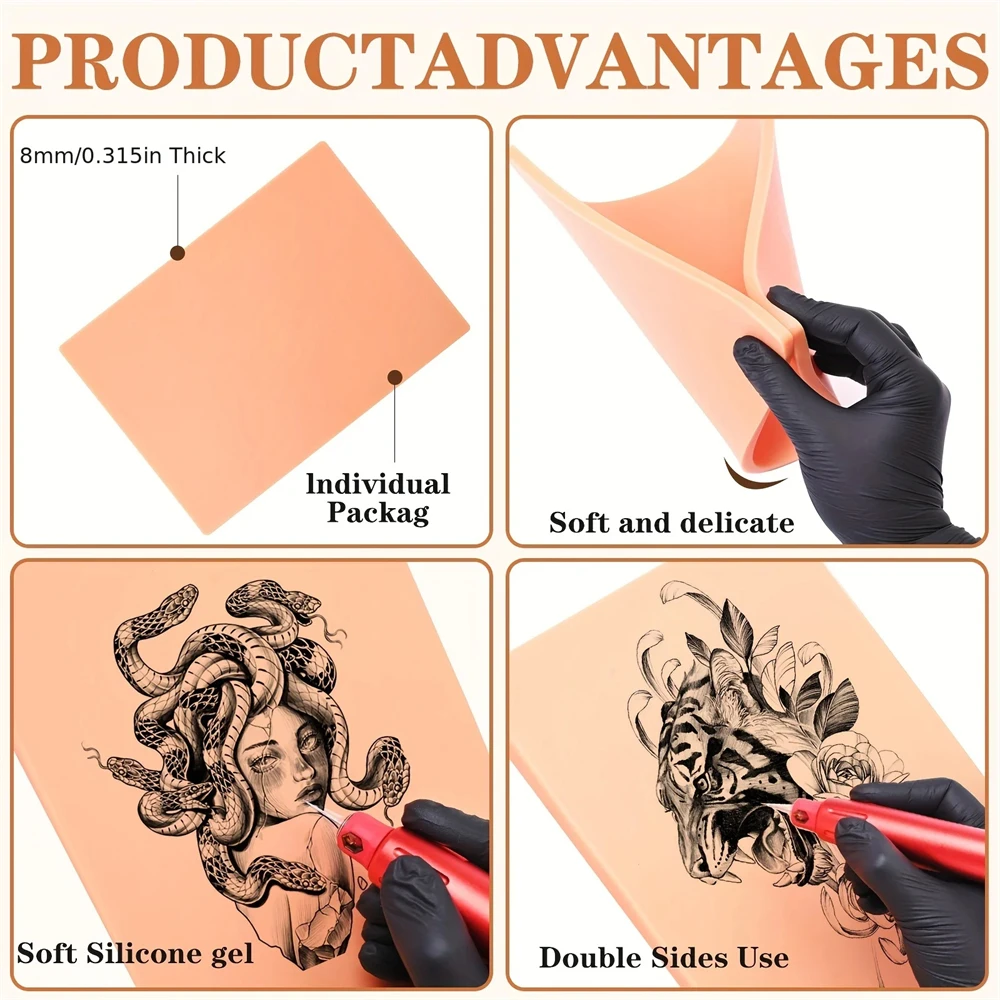 Искусственная кожа для тату-практики 8 мм начинающих и опытных художников