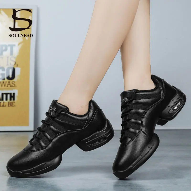 Women's Modern Jazz Dance Shoes Ballroom Girl's Soft Outsole Sports Feature Fitness Practice Dancing Shoes Ladies Dance Sneakers