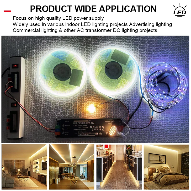 Диммируемый LED-блок питания с 24-позиционным DIP-переключателем для регулировки яркости, трансформатор для LED-освещения 60W100W200W300W400W, драйвер 12V 24V (art.: 3920da516ef99) - 3920da516ef99