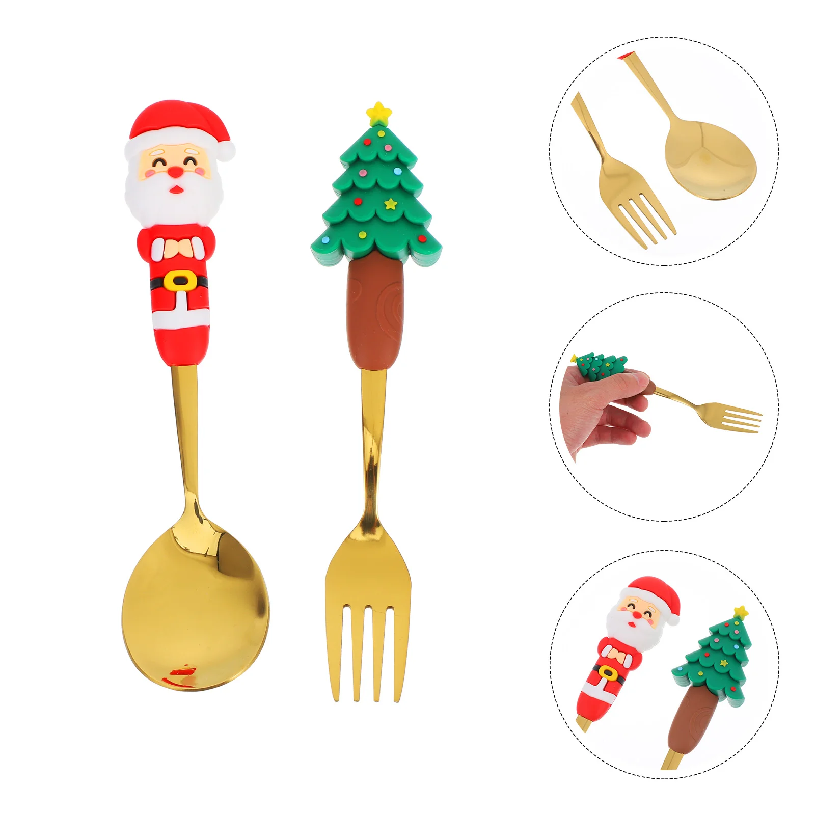 Чайные ложки Рождественская вилка и набор для смешивания кофе Лед Крошечное