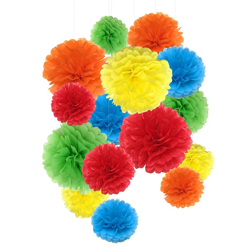 

10Pcs Tissue Paper Pompoms Flower Garland Decoration DIY Peony Ball Baby Shower Birthday Party Wedding Centerpieces For Tables