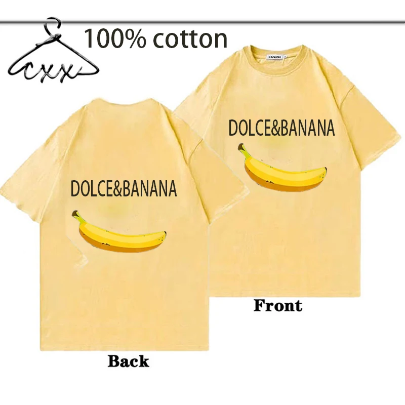 

Dolce Banana T Shirt Men Print Cotton Short Sleeve Tee Luxury Brand Women Creativity Design Breathable Blouse Fashion Streetwear