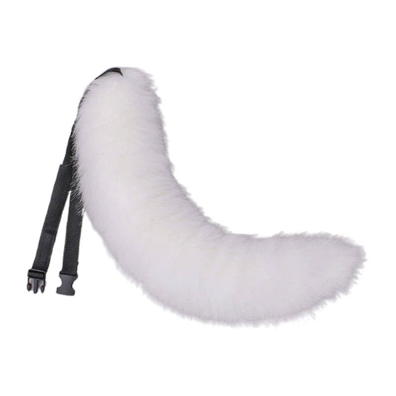 

70cm Faux Fur Animal Bendable Tail Solid Color Foxtail for Adult Kids Cosplay