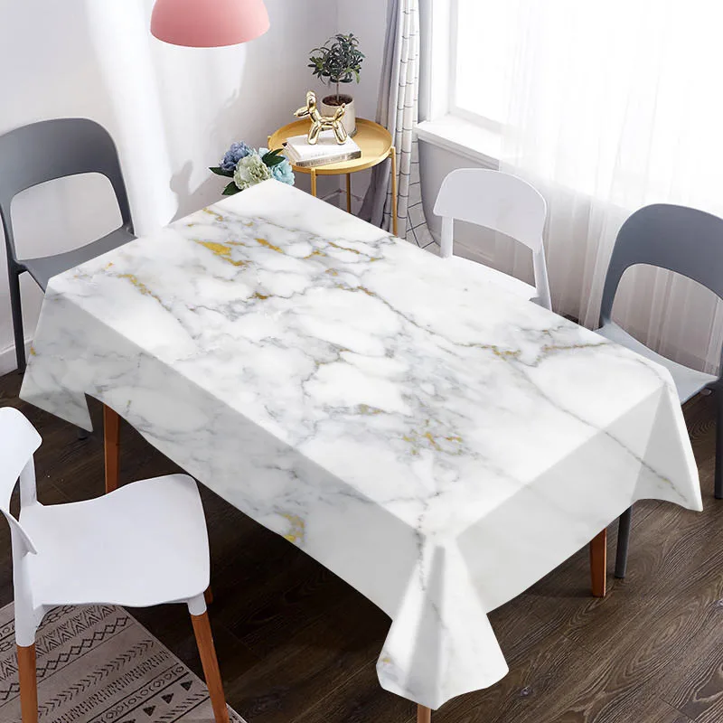

Modern Marbling Linen Rectangular Tablecloth for Table Kitchen Decor Anti-stain Dining Table Tablecloth Table Cover Washable