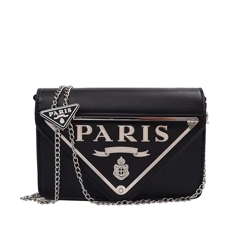 

Модная женская сумка через плечо с металлической цепочкой и регулируемым ремешком