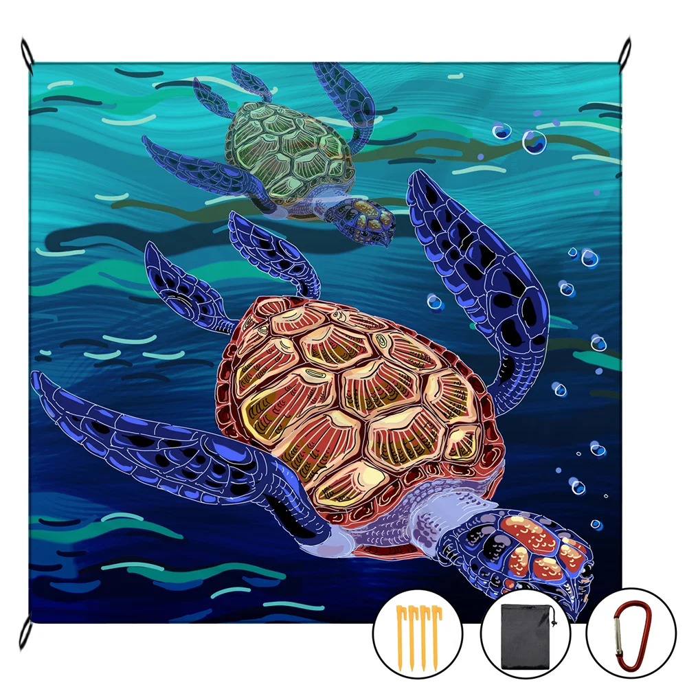 1 шт. водонепроницаемое пляжное одеяло с рисунком черепахи