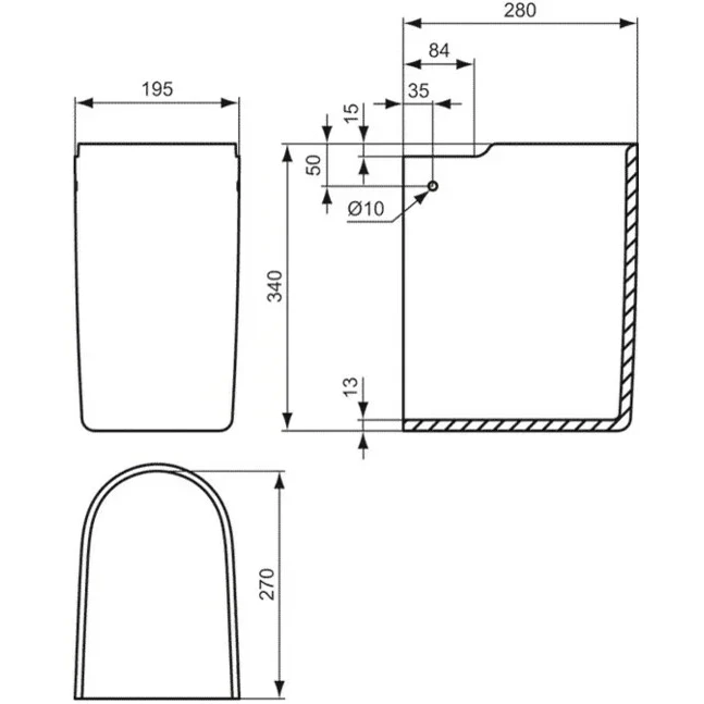 Полуколонна для раковины Ideal Standard CONNECT E797401 белый |