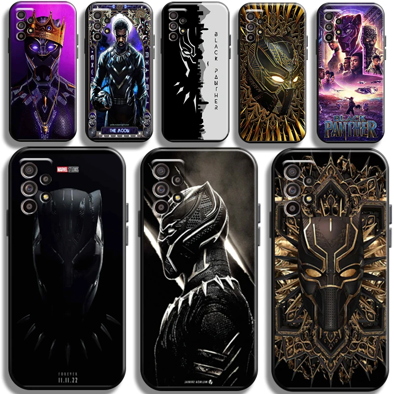 

Marvel Avengers Black Panther Phone Case For Samsung Galaxy A52 4G A52 5G Shockproof Cover Full Protection TPU Liquid Silicon