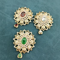 arabian wedding jewelry dubai womens gift moroccan crystal brooch gold ladies brooch crystal flower design wedding party