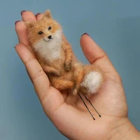 felted animal hairpin necklace brooch cute gray squirrel wool felt craft decoration unusual hair accessories needle fox pins