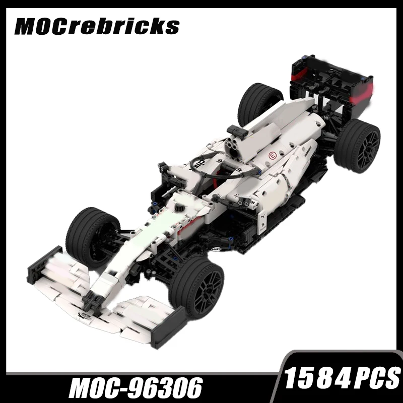 

MOC Racing Series F1 RB16B (8386 Base) 1:10 Scale White Building Block Racing Collection Experts High Difficulty Brick for Toys