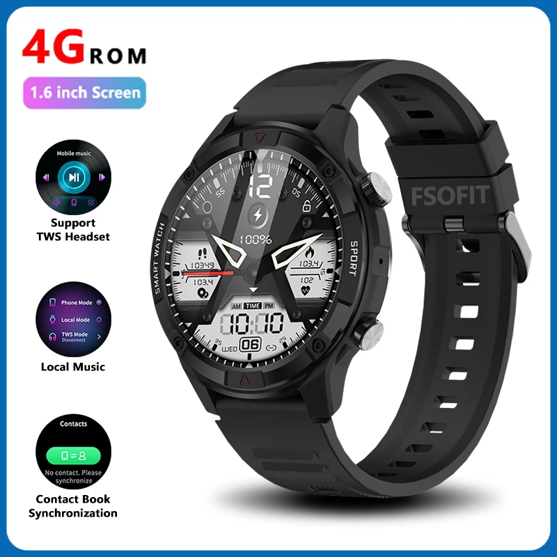 Смарт-часы с поддержкой 4G ROM 1 6 дюйма Bluetooth TWS-наушники