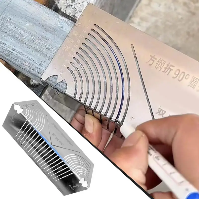 

Линейка для разметки дуги, прямоугольный строительный инструмент для разметки дуги, эргономичный инструмент для параллельного рисования, складная линейка 90 градусов