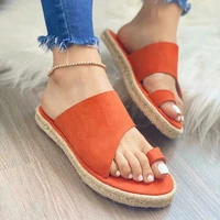 summer new women slippers fashion flip flops flat hemp rope woven casual fisherman sandals ladies casual plus size 43 slippers