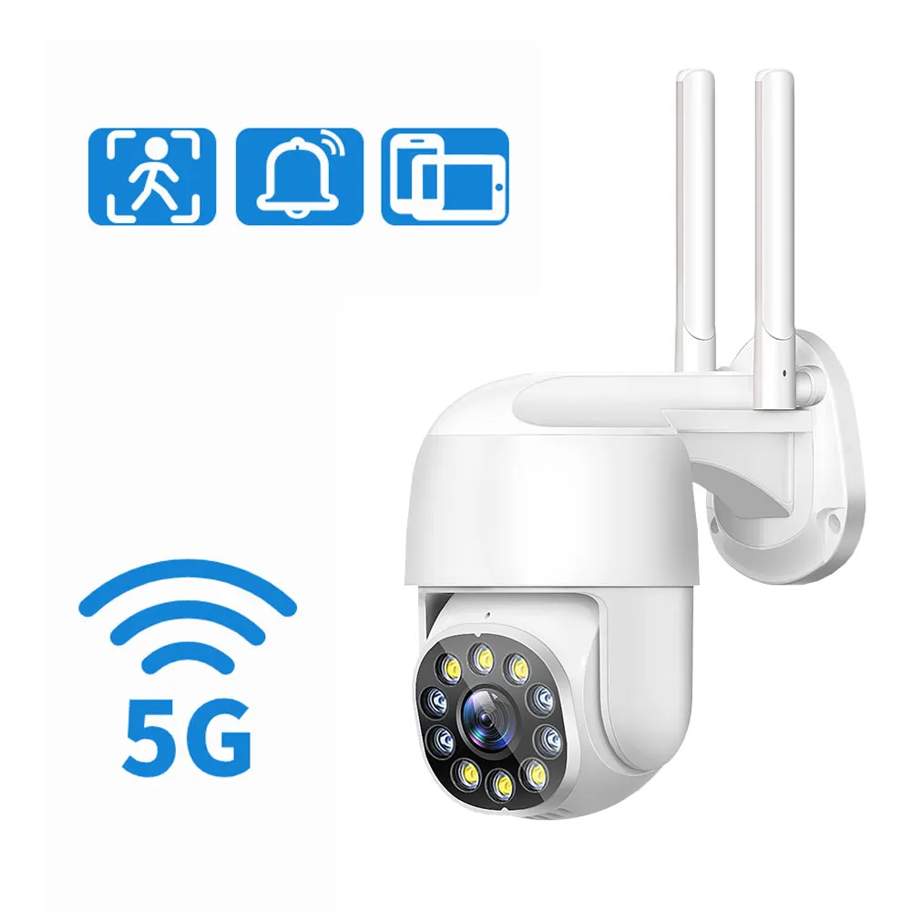 

5G IP Camera Wifi PTZ Outdoor AI Human Detect Mini Camera H.264 P2P Audio CCTV Surveillance Night Version Security Camera